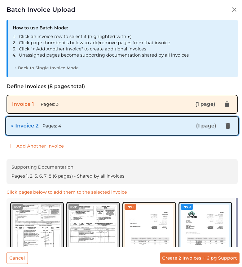 Batch Invoice Upload