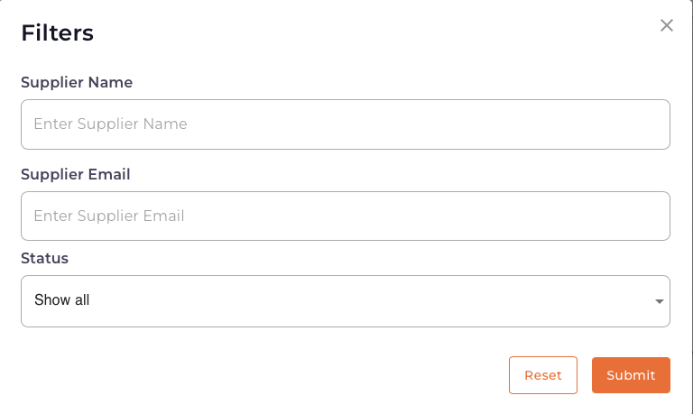 Supplier Filters